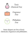 free of chemicals, rash free, baby diapers